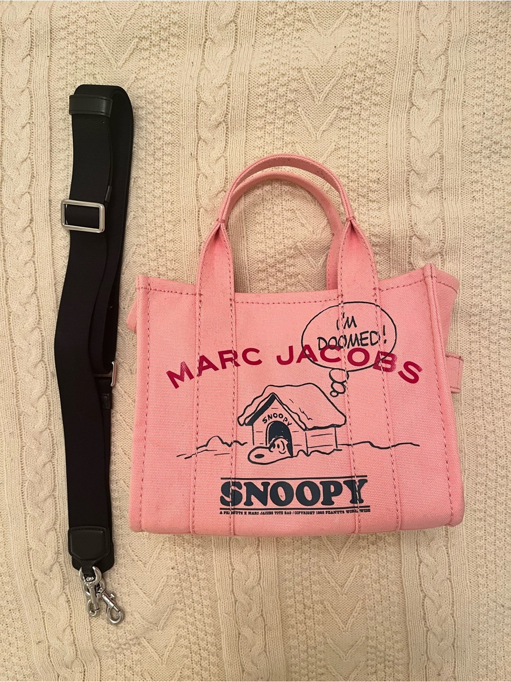 Marc Jacobs x Peanuts Snoopy Pink Mini Tote Bag Crossbody